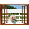 thumbnail image 3 of WFSposter A Little Pig Outside of an Open Window | Removable Wall Sticker/Wall Mural - 36"x48", 3 of 6
