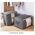 thumbnail image 3 of Foldable Under Bed Storage Box, Quilt Storage Cover Closet Organizer, Clear Window Solid Fabric for Clothes, Gray, 3 of 5