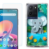 Phone Case for TCL K33 5G, with Screen Protector, by OneToughShield - Elephant Craft