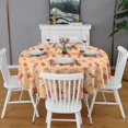 thumbnail image 2 of Orange Christmas Gingerbread Man Pattern Round Tablecloth 60"x60",Wrinkle Wipeable Table Cloth for Kitchen Dining Room Picnic Patio Party, 2 of 6