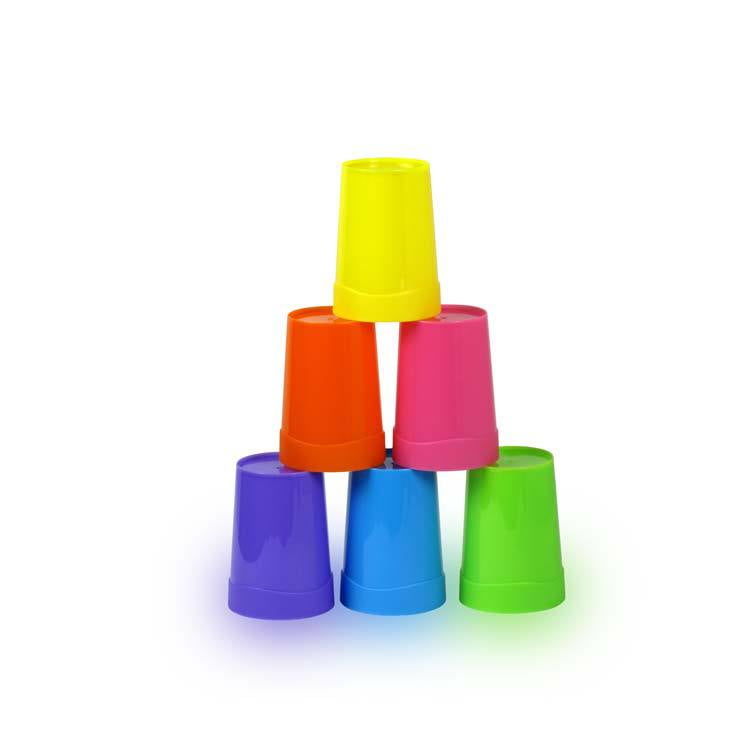 Kids Cups - Set of 8 Reusable Plastic Tumblers Cups- 10 oz Drinking Cups for Kids - BPA Free Top Rack Dishwasher Safe Cups - Assorted Colored Cups - Great Plastic Cups for Kids - Party & Picnic