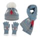 thumbnail image 1 of Unisex Winter Knit Warm Hat Beanie Long Scarf Touch Screen Gloves Set Skull Caps Neck Scarves For Women Men-blue, 1 of 1