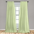 thumbnail image 5 of Ambesonne Oriental Curtains, Symmetric Eastern Ornate, Pair of 28"x84", Pale Green White, 5 of 5