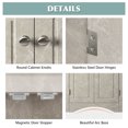 thumbnail image 6 of Holaki White Marble Triangle Bathroom Storage Cabinet with Adjustable Shelves, Freestanding Floor Cabinet for Home Kitchen, 6 of 9