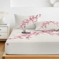 thumbnail image 6 of King Size Fitted Sheet Set - Cherry Blossoms 3 Piece Bedding Sets 16" Deep Pocket Fitted Sheet with 2 Pillowcases, Pink Flower Floral Spring Nature Country Brushed Microfiber Hotel Luxury Bed Sheets, 6 of 9
