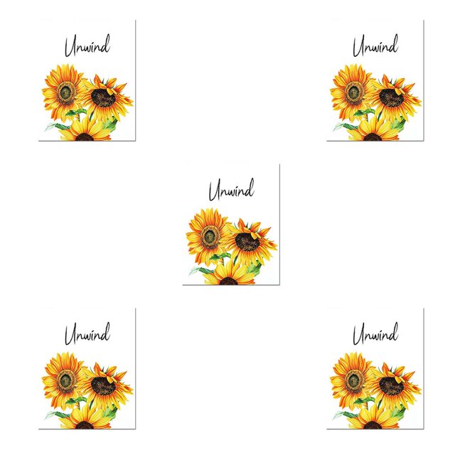 Kearding Impresiones de letras de flores de girasoles de acuarela, núcleo impermeable, coleccionables modernos, sala de estar, pasillo, flor Type2 NO2
