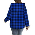 thumbnail image 5 of Xuniizn Womens Plaid Shacket Jacket Long Sleeve Zip Up Fleece Hooded Shirt Jackets Fall Winter Thick Warm Coat, 5 of 7