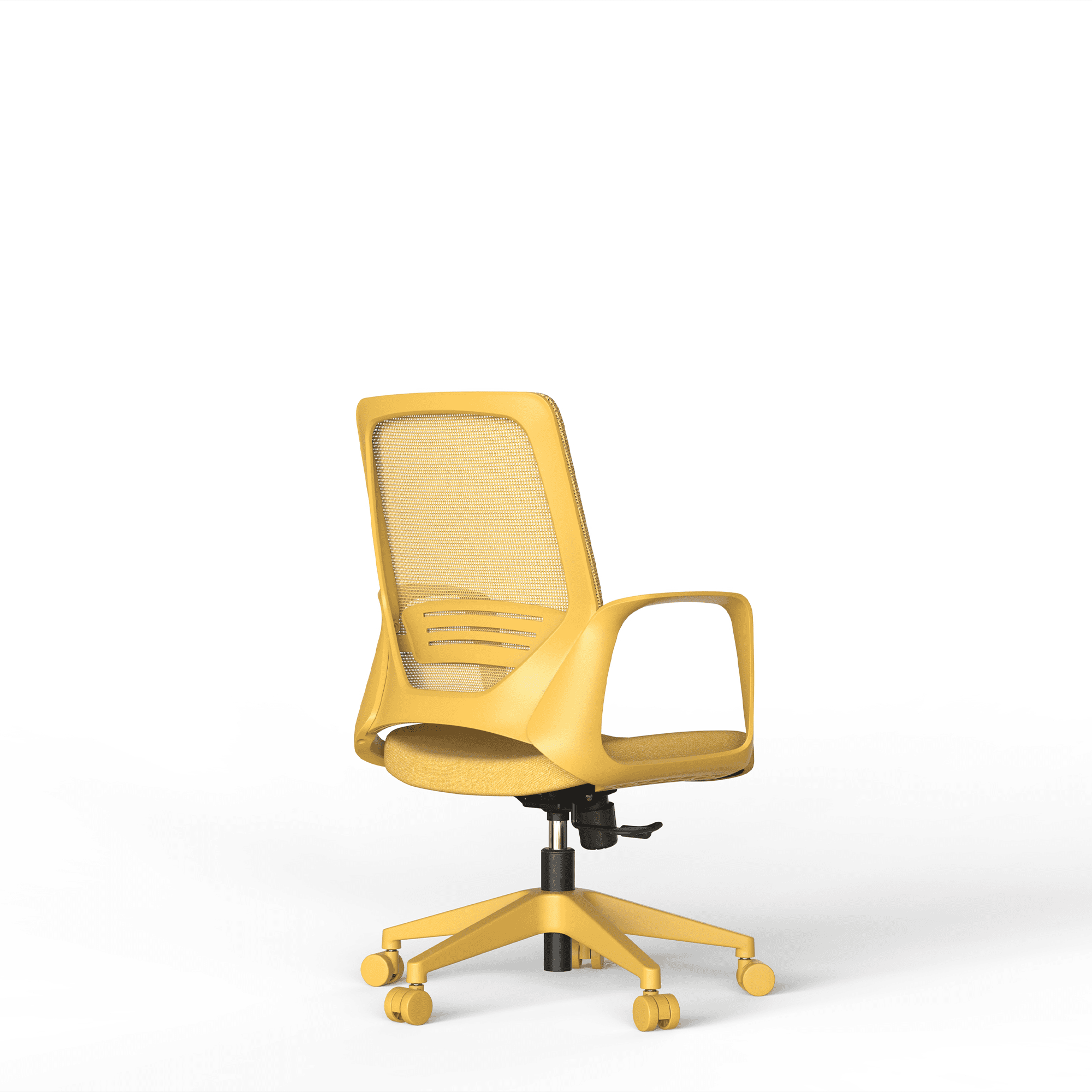 Homy Casa Mesh Desk Chair, Mid Back Adjustable Office Task Chair with Integrated Armrests, Yellow