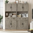 thumbnail image 3 of Homfa 71" Tall Farmhouse Storage Cabinet, Kitchen Pantry with 2 Drawers and Adjustable Shelves, Gray, 3 of 7