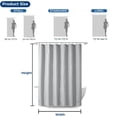 thumbnail image 7 of Yiannan Light Gray PEVA Shower Curtain Liner, Rustproof Grommets, Waterproof, 3 Magnets，36x72, 7 of 7