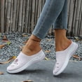 thumbnail image 5 of Dakaela Mules for Women 2026 Summer Woven Slip on Walking Sneakers Flower Embroidery Orthopedic Closed Toe Slides with Arch Support Pink 9.5, 5 of 9