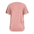 thumbnail image 4 of SNKSDGM Women's Plus Casual Easter Shirts Womens Shirts Trendy Red Women's Short Sleeve T Shirts Fashion V Neck Oversized Loose Tops Solid Casual Blouses Going Out Tops for Women Sexy Winter, 4 of 8