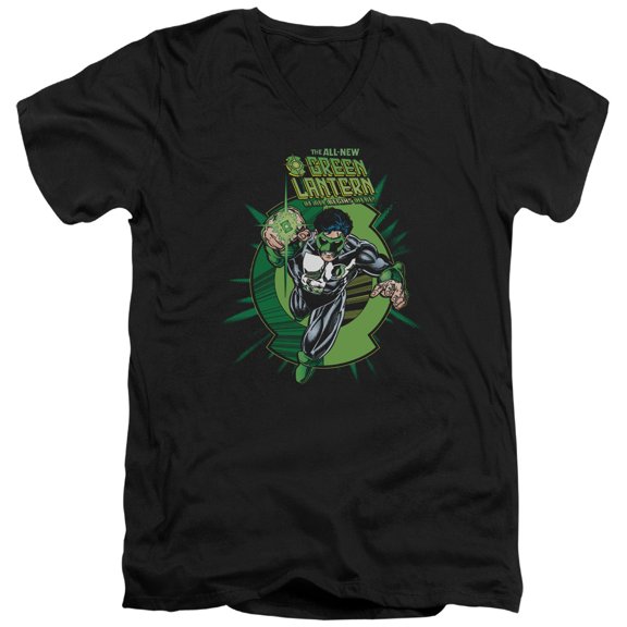 Green Lantern Rayner Cover S/S Adult V-Neck T-Shirt Black