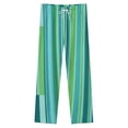 thumbnail image 4 of Abstract Teal Green Vertical Stripes Pattern Winter Female Pants Flannel High Waist Women Pants Lady Warm Straight Leg Plush Trousers, 4 of 7