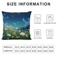 thumbnail image 5 of SHANXI Spring Throw Pillow Covers Square Night Sky Star Nature Scenery Grass Botanical Aesthetic Floral Blue Green Velvet Comfortable Decorative Bedroom 12x12in, 5 of 5