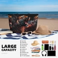 thumbnail image 4 of Large Beach Bags Water-resistant Sandproof - Cool Tiger Cute Beach Tote Bags for Women with Zipper, 4 of 6
