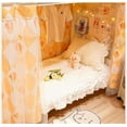 thumbnail image 3 of Generic Beautiful Gauze Bunk Bed Curtains Drapes with Lace Privacy Bed Canopy for Bottom, 2 Panels, Orangeflower, 3 of 4