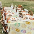 thumbnail image 3 of Virtumob Easter Tablecloth Rectangle 60 x 120 inch Colorful Egg with Happy Easter Bunny, Spring Floral Decorative Easter Table Cloth, Yellow Oblong/Rectangle, 3 of 5