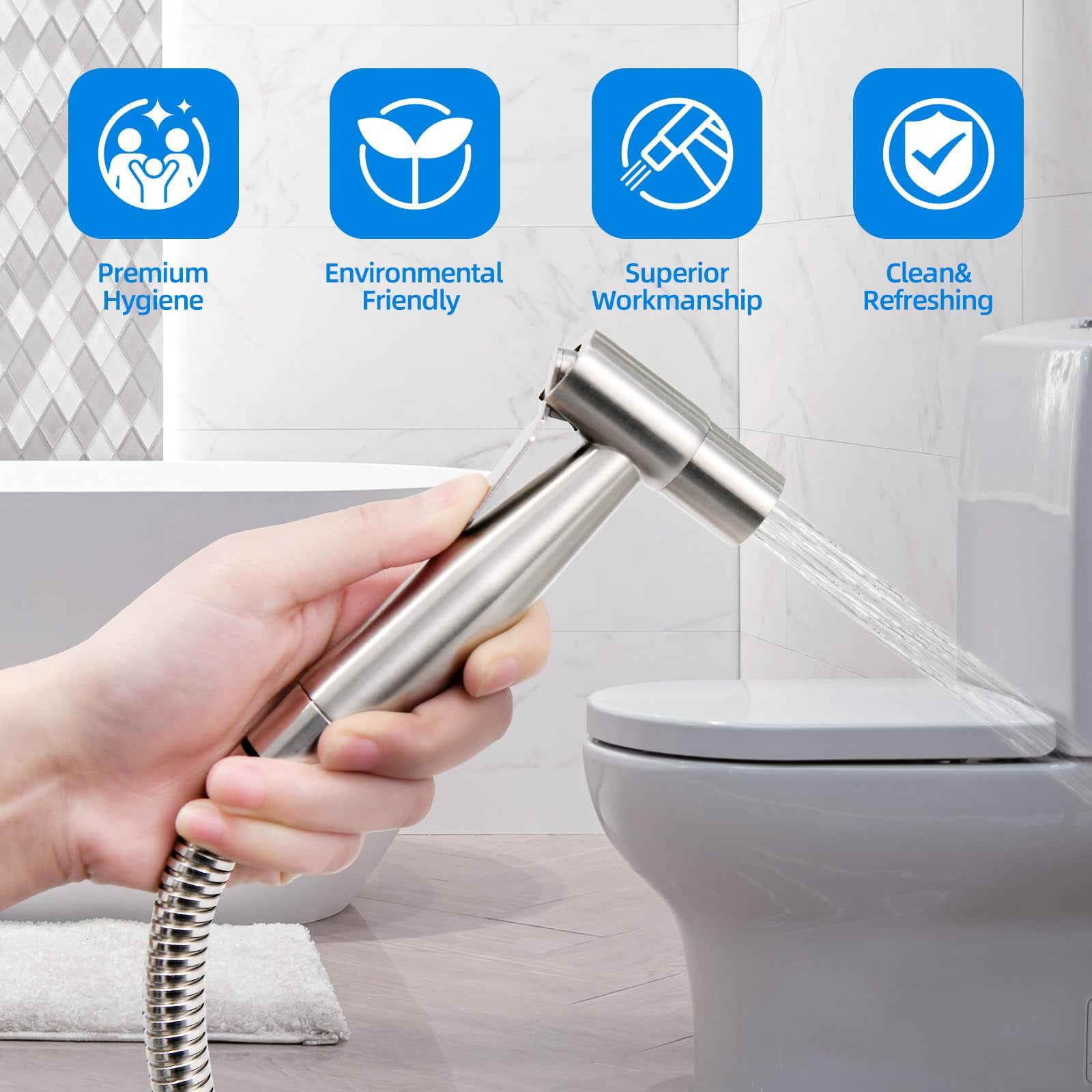 2Pack Handheld Bidet Sprayer for Toilet, 7/8" Stainless Steel Toilet Bidet Sprayer