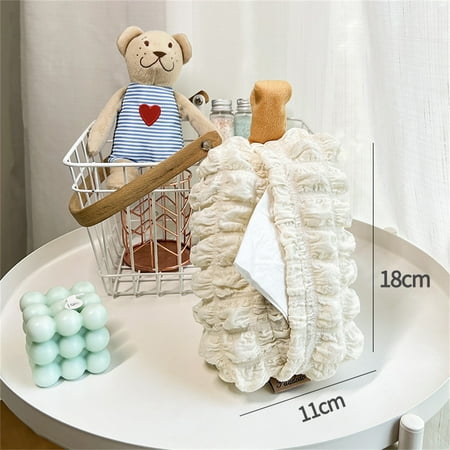 

KKCXFJX Lightning Deals of Today Bubble Shaped Paper Towel Box All Cotton Seersucker Paper Towel Box Double Layer Fabric Decorative Paper Towel Bag Light And Luxurious Desktop Storage
