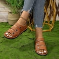 thumbnail image 7 of Htigea Summer Flat Sandals for Women Non Slip Open Toe Walking Shoes Casual Comfy Everyday Work Sandal Brown,7, 7 of 7