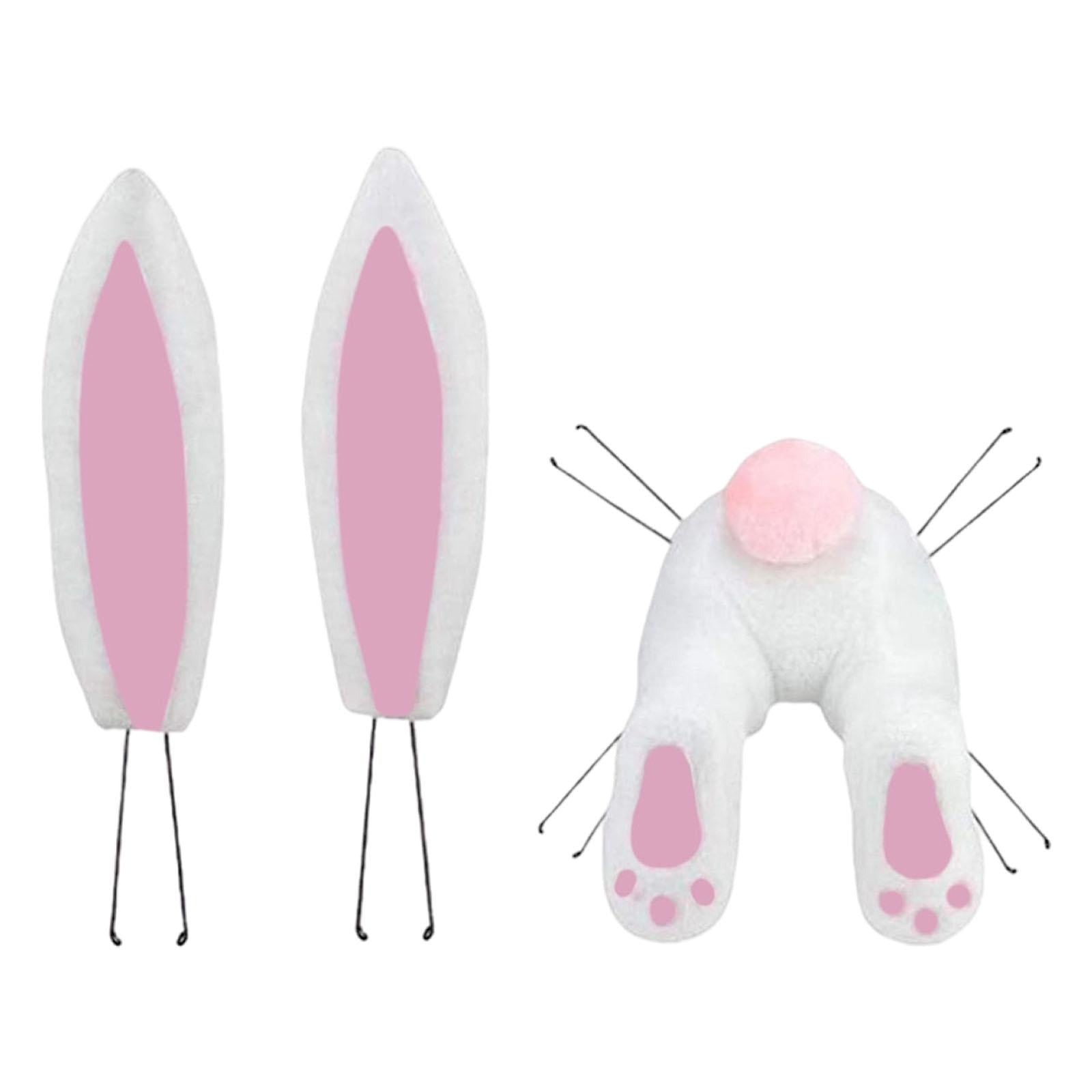 Easter bunny and ears attachment for wreath.bunny butt and ears.Pink 