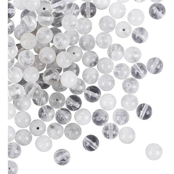 1 Box 94pcs 8mm Natural Clear Quartz Beads White Crystal Bead Strands Round Loose Gemstone Beads Energy Stone for Bracelet Necklace Jewelry Making