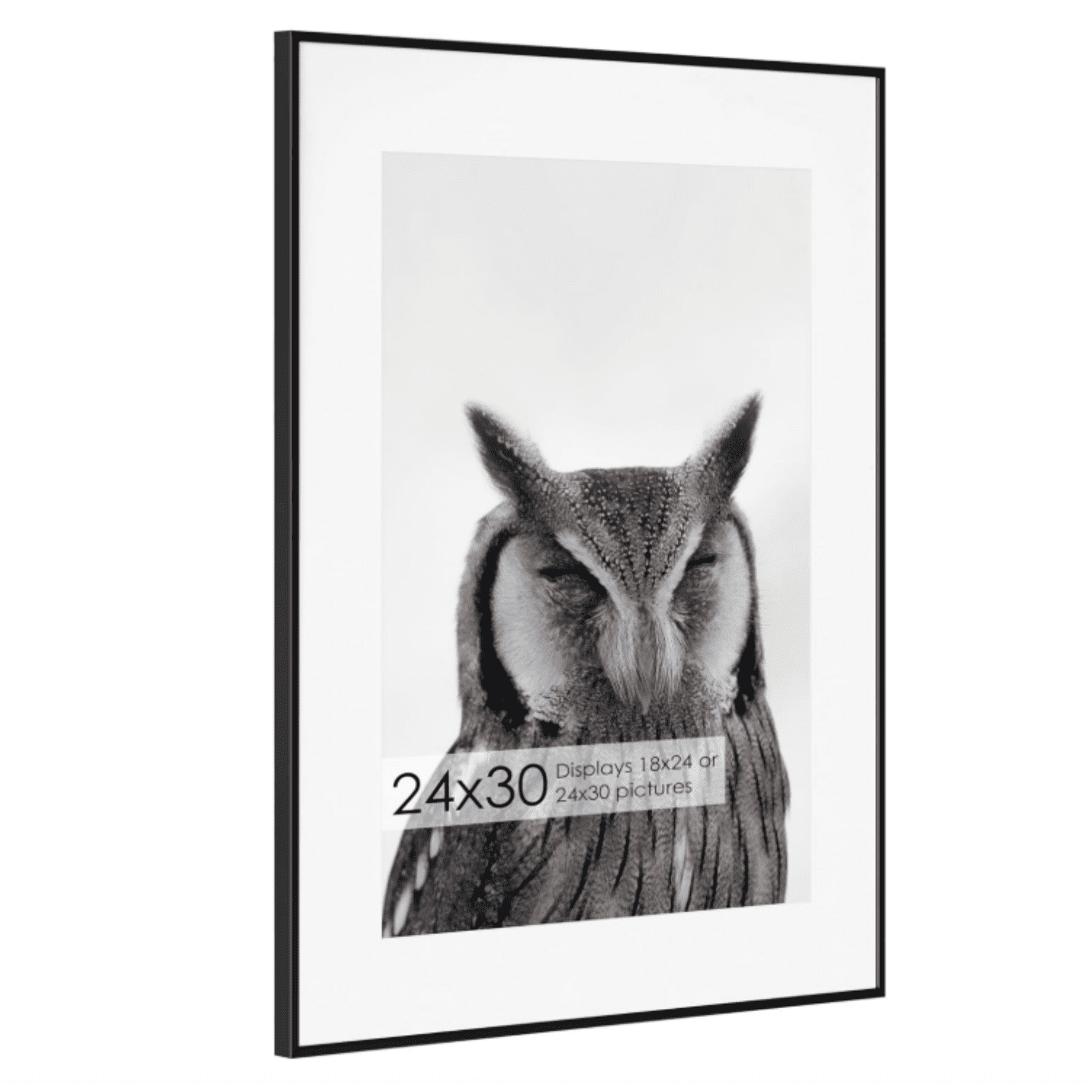 24x30 Metal Picture Frame with 18x24 Mat - Versatile Wall Display Frames for Vertical or Horizontal Orientation,Black