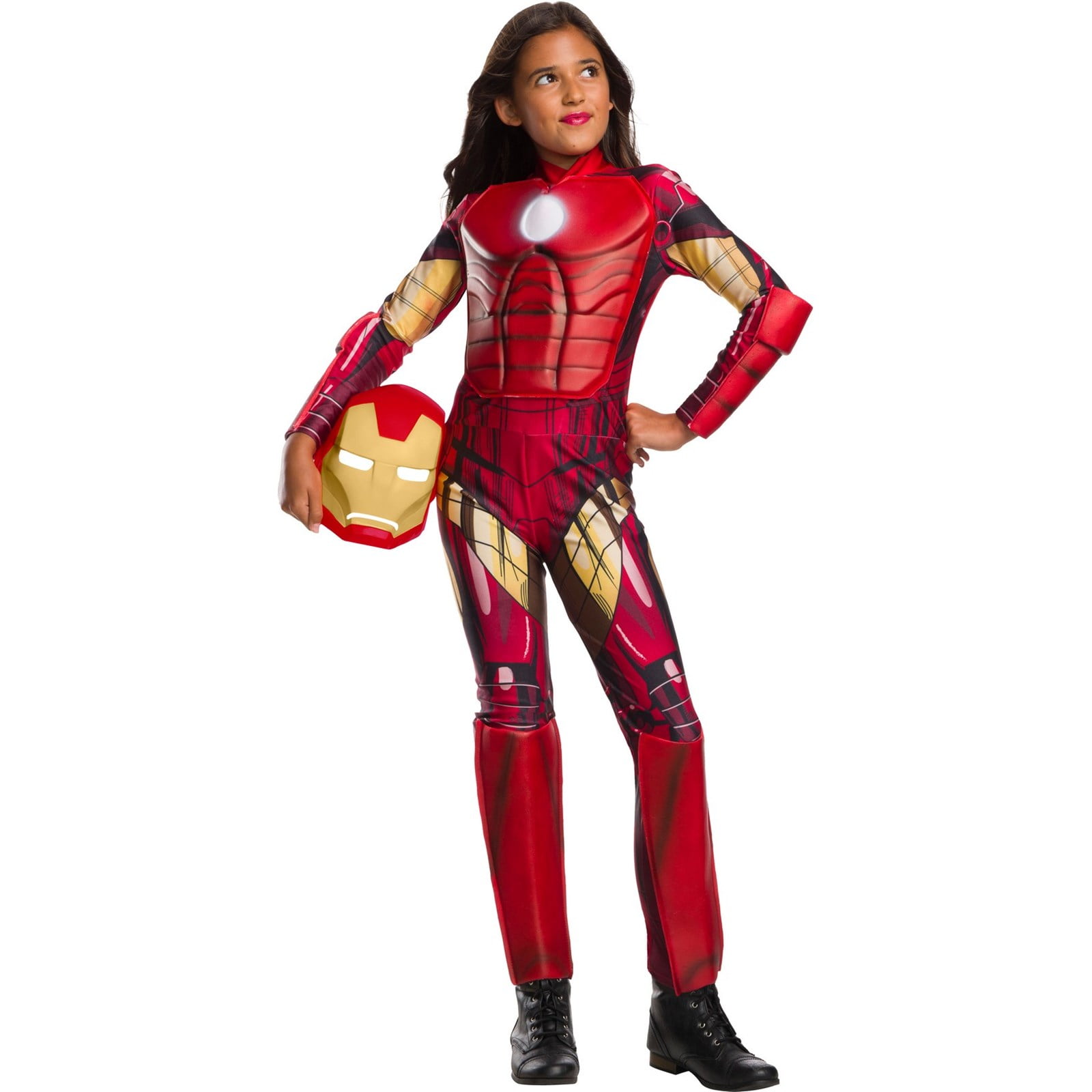 Women Super  Hero Iron Man Movie Costume Cosplay Fancy Dress Up Halloween 10-12 