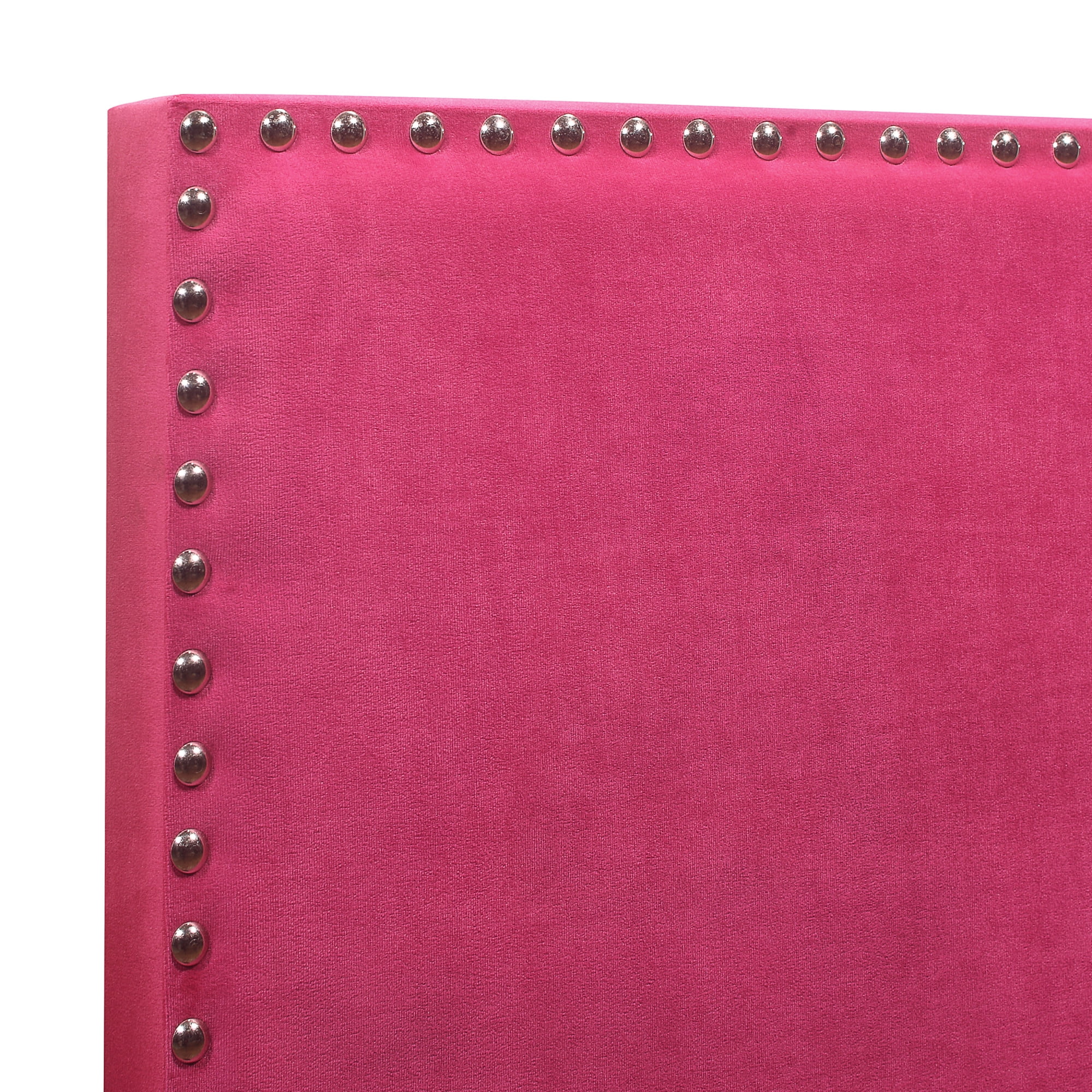 Skylar Nailhead Trim Upholstered Twin Platform Bed, Pink