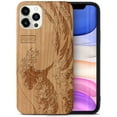 thumbnail image 1 of Case Yard Wooden Case Outside Soft TPU Silicone, Slim Fit Shockproof Wood Protective Phone Cover for Girls Boys Men and Women, Supports Wireless Charging Great Wave Design case for iPhone-12-Pro-Max, 1 of 7