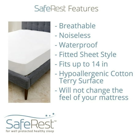 Saferest Twin Extra Long Xl Premium Hypoallergenic Waterproof Mattress Protector Vinyl Free Walmart Canada