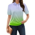 thumbnail image 5 of Yubnlvae 2025 Women's Trendy Summer Collared Blouses - Short Sleeve, Wrinkle-Resistant, Lightweight for Vacation & Office Casual Green XL, 5 of 7