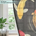 thumbnail image 4 of Yayeee Window Curtains Set of 2 for Living Room Light Filtering 63"x42", Black Fish Pattern, 4 of 7