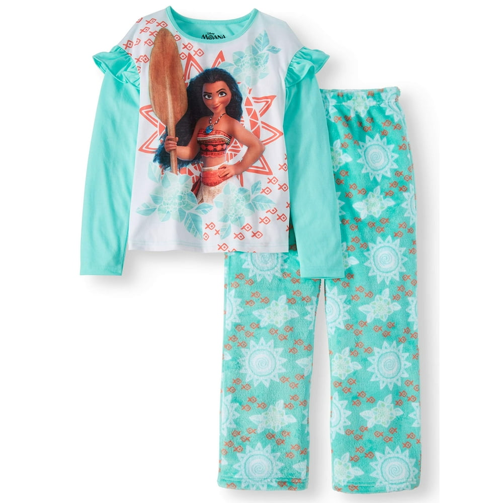 Disney Princess Moana Girls' Poly 2Piece Pajama Sleep Set Walmart