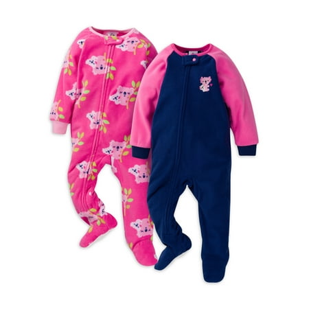

Gerber Baby & Toddler Girls Microfleece Blanket Sleeper Pajamas 2-Pack (0/3 Months-5T)