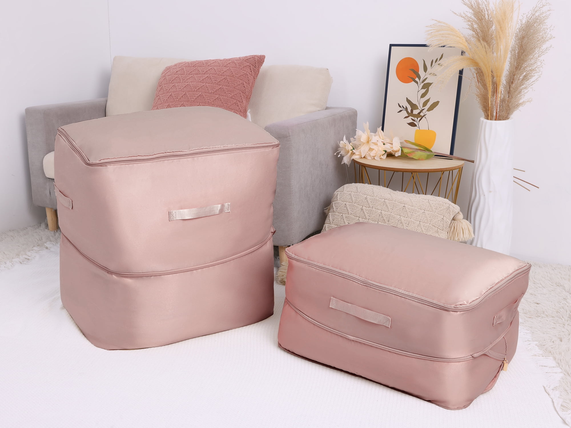 Unique Bargains 1 Pack Clothes Storage Bags Moving Bags Pink 21*16.5*12in