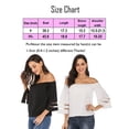 thumbnail image 3 of 3/4 Bell Sleeve Tops for Women Summer Off Shoulder Mesh Panel Blouse Casual Shirts, 3 of 6