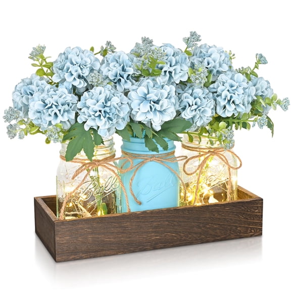 Decoración de mesa para centro de mesa, flores de hortensia BLEUM CADE