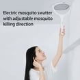 thumbnail image 4 of Sidaley Raqueta de plagas de choque eléctrico, herramienta de insectos para colgar en la pared recargable por USB ajustable de mano con soporte, raqueta Electrónica Verde, 4 of 6