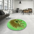 thumbnail image 4 of Ahgly Company Machine Washable Indoor Rectangle Transitional Neon Green Area Rugs, 5' x 7', 4 of 7