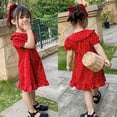 thumbnail image 4 of Lovebay Summer Kids Girls Red Polk Dot Pleated Dress Beach Wear Sundress for Toddler,Little child, 4 of 8