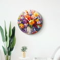thumbnail image 4 of Wall Clock Silent Non-Ticking Battery Operated Modern Wall Clocks Decorative for Bathroom Kitchen-Floral Oil Painting Spring Flowers Art(14inch), 4 of 4