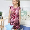thumbnail image 4 of Fotbe Pink Glitter Heart Candy Vestido de Dormir para Niñas de 3 a 10 Años, Mangas Cortas, Estilo Princesa, Pijama Camisón con Mangas Voladas-Medium, 4 of 6