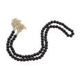 thumbnail image 5 of DecMode Black Wood Bohemian Garland Décor with Geometric Bead Details and Cream Cotton Tassel, 80"L, 5 of 7