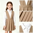 thumbnail image 5 of Girls School Uniform Jumper Dress, Silky Smooth, Resistant, Soft Stretch, Preppy, Pinafore Dress for Toddler Little & Big Girls Back to School (Blue,3-4 Years), 5 of 6