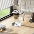 thumbnail image 3 of French Minimalist Tempered Glass Side Table Coffee Table Designer Sofa Side Table Balcony Leisure Corner, 3 of 5