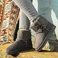 thumbnail image 2 of Tqyyweavej Faux Suede Boots for Women Oversized Knit Cuff Winter Warm Boots Versatile Windproof Slip On Snow Boots with Fleece Lined, 2 of 8