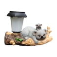 thumbnail image 1 of Estatua solar para jardín, adorno de resina para pared con forma de árbol y linterna LED koalas, 1 of 9
