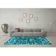 thumbnail image 3 of Ahgly Company Indoor Square Abstract Light Blue Modern Area Rugs, 4' Square, 3 of 4